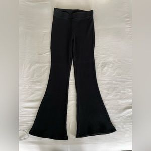Aerie Black Waffle Flare Pants